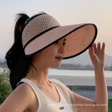 New Summer Ladies Women Straw Braid Big-brimmed Sunhat Outdoor Travel Sunscreen Breathable Visor Hat